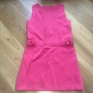 Girls' Sleeveless Pink Belted Dress